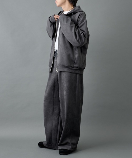 COLONY 2139(コロニートゥーワンスリーナイン)の「シンセティックスエードダブルジップパーカー(パーカー・メンズ・チャコールグレー/ブラック・MEDIUM/LARGE)」の15枚目の写真