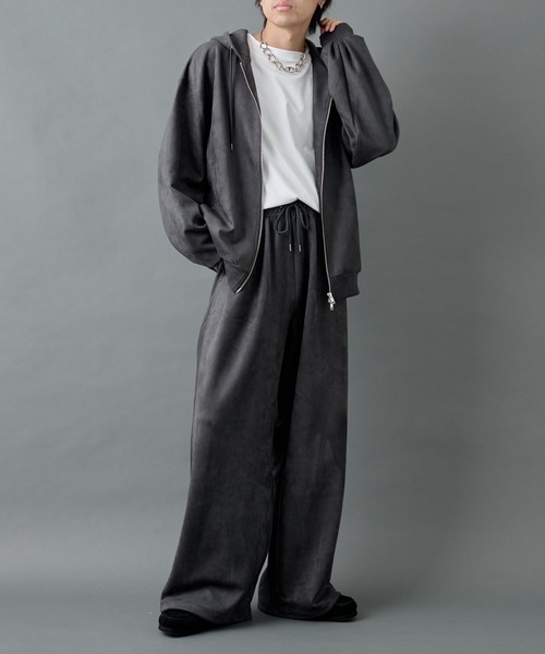 COLONY 2139(コロニートゥーワンスリーナイン)の「シンセティックスエードダブルジップパーカー(パーカー・メンズ・チャコールグレー/ブラック・MEDIUM/LARGE)」の18枚目の写真