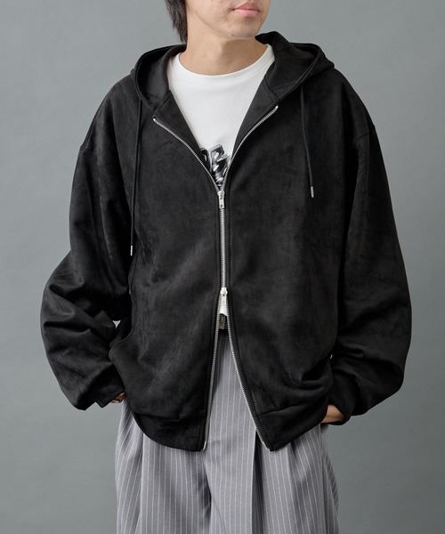 シンセティックスエードダブルジップパーカー（パーカー）｜COLONY
