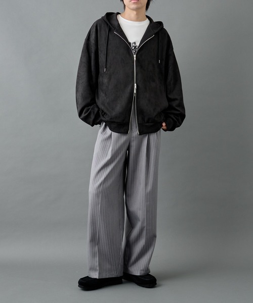 シンセティックスエードダブルジップパーカー（パーカー）｜COLONY