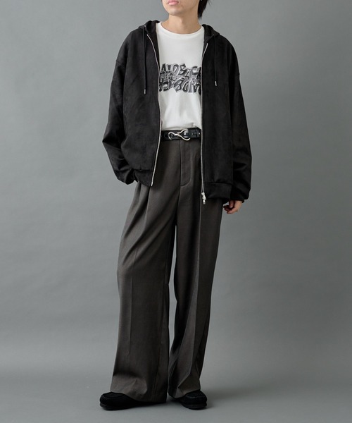 COLONY 2139(コロニートゥーワンスリーナイン)の「シンセティックスエードダブルジップパーカー(パーカー・メンズ・チャコールグレー/ブラック・MEDIUM/LARGE)」の11枚目の写真