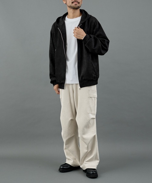 COLONY 2139(コロニートゥーワンスリーナイン)の「シンセティックスエードダブルジップパーカー(パーカー・メンズ・チャコールグレー/ブラック・MEDIUM/LARGE)」の9枚目の写真