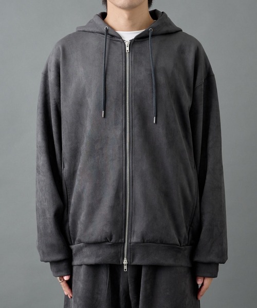 COLONY 2139(コロニートゥーワンスリーナイン)の「シンセティックスエードダブルジップパーカー(パーカー・メンズ・チャコールグレー/ブラック・MEDIUM/LARGE)」の22枚目の写真
