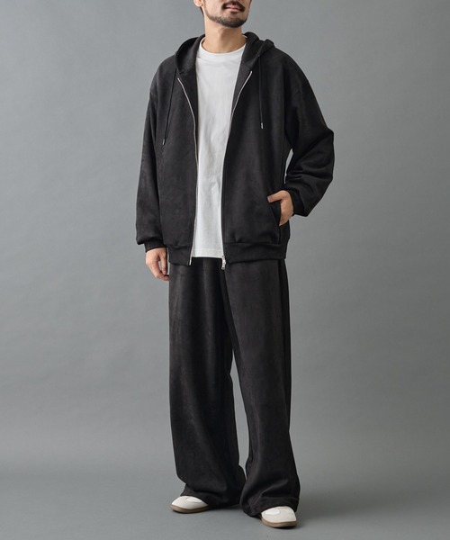 セール】シンセティックスエードダブルジップパーカー（パーカー