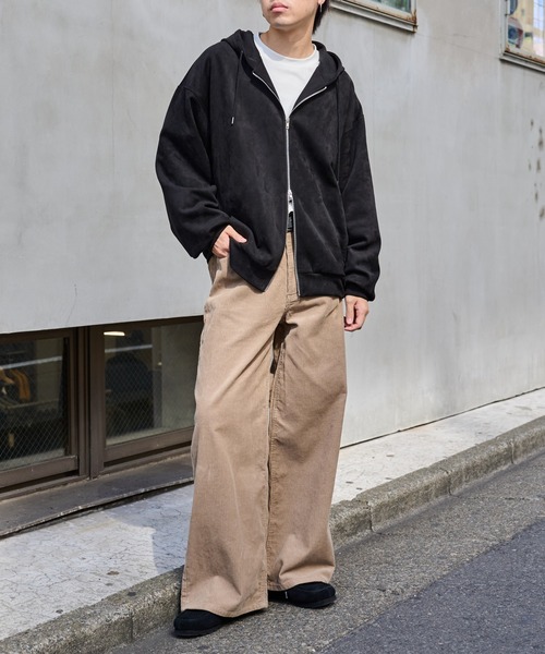 セール】シンセティックスエードダブルジップパーカー（パーカー