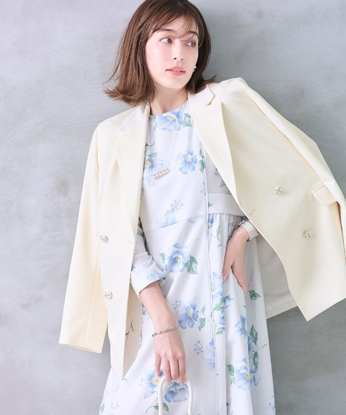 Chesty(チェスティー)の「フローラルプリントワンピース(ワンピース・レディース・ブルー/ホワイト/ミント・0/1)」の5枚目の写真