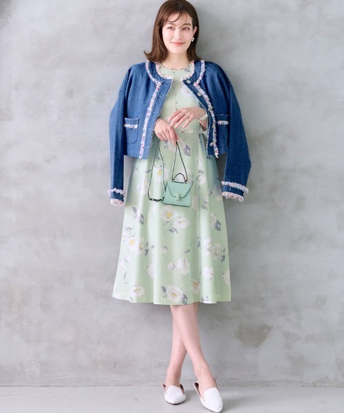 Chesty(チェスティー)の「フローラルプリントワンピース(ワンピース・レディース・ブルー/ホワイト/ミント・0/1)」の7枚目の写真
