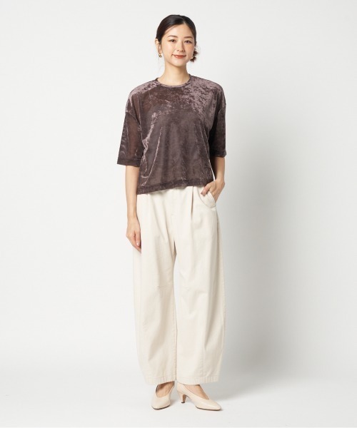 HELIOPOLE(エリオポール)の「SHEER VELOUR TEE(Tシャツ/カットソー・レディース・ダークブラウン/アイボリー/ブルー・38)」の13枚目の写真