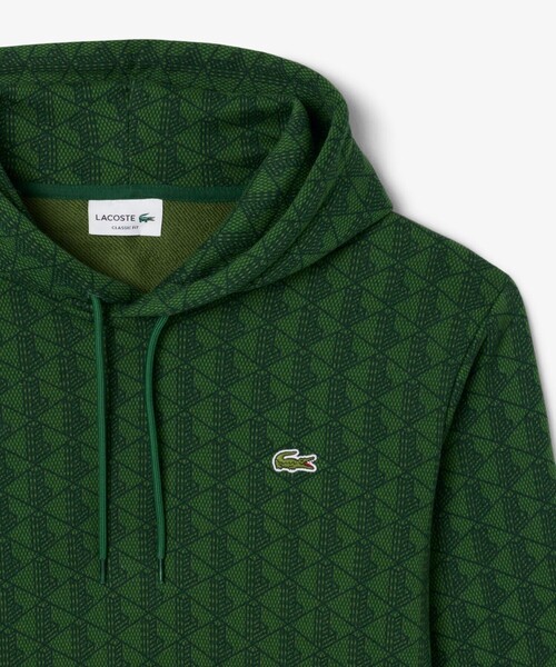 LACOSTE（ラコステ）の「オールオーバーモノグラムスウェットフーディー（パーカー・メンズ・ブラック/グリーン・2/3/4/5）」の13枚目の写真