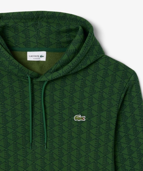 LACOSTE（ラコステ）の「オールオーバーモノグラムスウェットフーディー（パーカー・メンズ・ブラック/グリーン・2/3/4/5）」の4枚目の写真