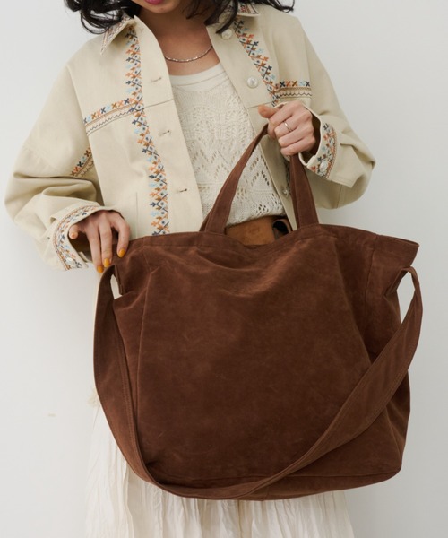 Unitage（ユニテージ）の「フェイクスウェードBIGトート（トートバッグ・レディース・ダークブラウン/ブラウン・FREE）」の15枚目の写真