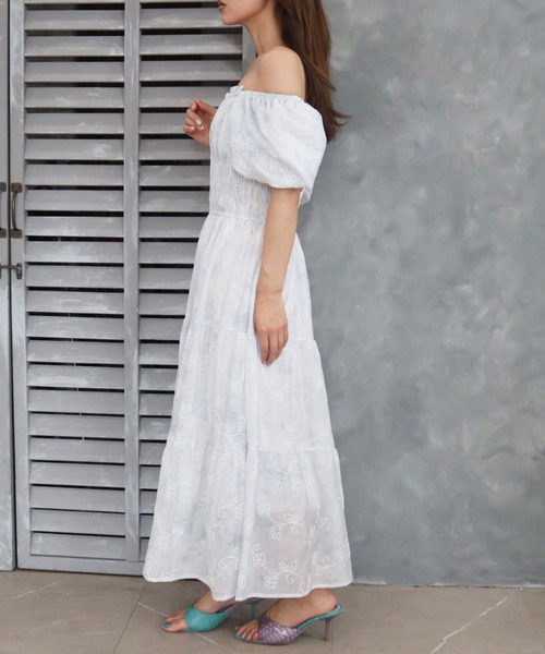 CECIL McBEE(セシルマクビー)の「バルーンスリーブティアードワンピース(ワンピース・レディース・ブルー/ピンク・MEDIUM)」の13枚目の写真