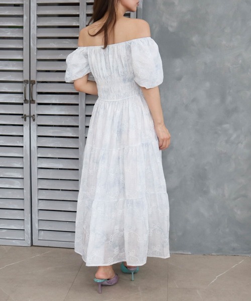 CECIL McBEE(セシルマクビー)の「バルーンスリーブティアードワンピース(ワンピース・レディース・ブルー/ピンク・MEDIUM)」の14枚目の写真