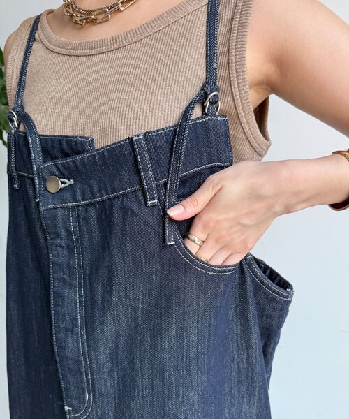 DouDou（ドゥドゥ）の「【WEB限定】デニムジャンスカ（ワンピース・レディース・ネイビー・FREE/SHORT）」の2枚目の写真