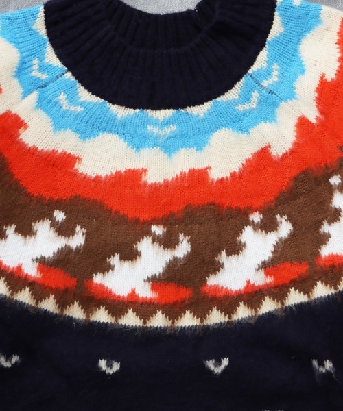 The Endless Summer（エンドレスサマー）の「TES FB JQ KNIT / クルーネックニット（ニット/セーター・メンズ・チャコール/ネイビー・MEDIUM/LARGE）」の7枚目の写真