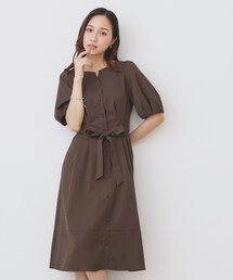 index（インデックス）の「タックパフスリーブワンピース【洗濯機洗い可/イージーアイロン】（ワンピース）」