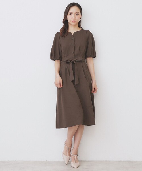 index（インデックス）の「タックパフスリーブワンピース【洗濯機洗い可/イージーアイロン】（ワンピース・レディース・ブラウン系その他/キャメル/ネイビー・42/40/38/36）」の15枚目の写真