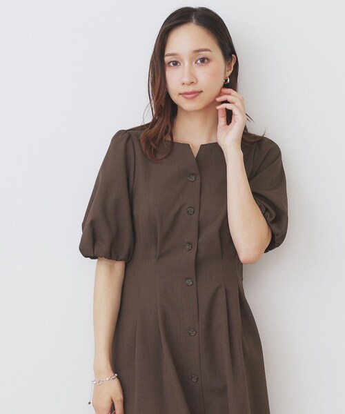 index（インデックス）の「タックパフスリーブワンピース【洗濯機洗い可/イージーアイロン】（ワンピース・レディース・ブラウン系その他/キャメル/ネイビー・42/40/38/36）」の17枚目の写真