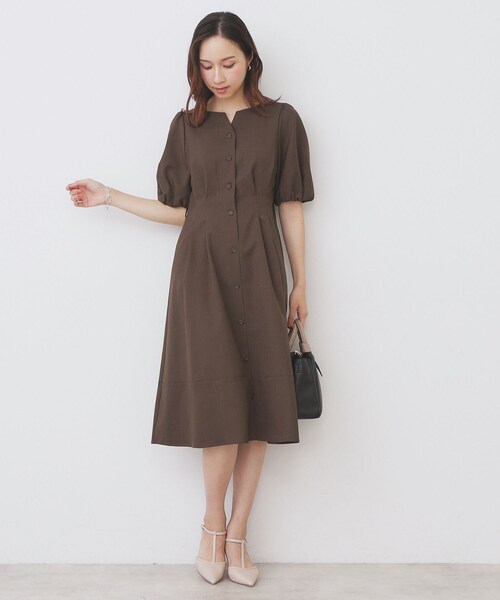 index（インデックス）の「タックパフスリーブワンピース【洗濯機洗い可/イージーアイロン】（ワンピース・レディース・ブラウン系その他/キャメル/ネイビー・42/40/38/36）」の18枚目の写真