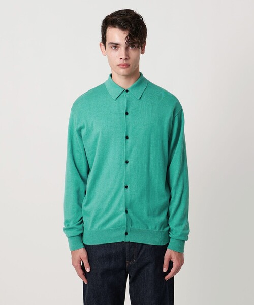 UNITED ARROWS（ユナイテッドアローズ）の「ピマコットン アルパカ ポロカラー カーディガン（カーディガン/ボレロ・メンズ・ライトグレー/ターコイズブルー系・XL/L/M/S）」の7枚目の写真