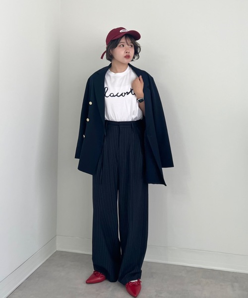 ZOZOMARKET(ゾゾマーケット)の「ZOZOMARKET by tomoka - リボンデザインワイドスラックス(スラックス・レディース・ネイビー×ホワイト/ブラック・マルチサイズ)」の13枚目の写真