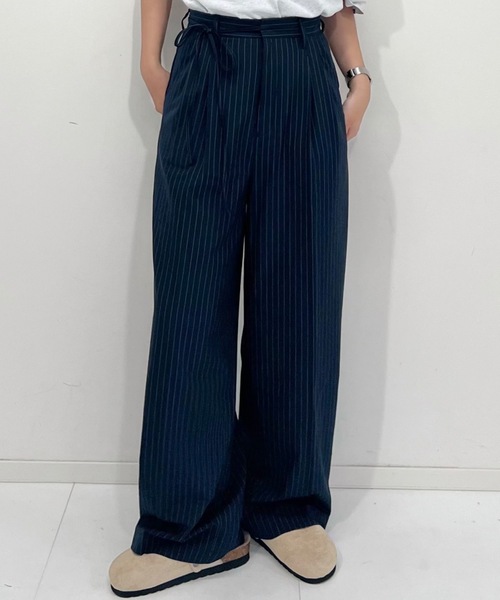 ZOZOMARKET(ゾゾマーケット)の「ZOZOMARKET by tomoka - リボンデザインワイドスラックス(スラックス・レディース・ネイビー×ホワイト/ブラック・マルチサイズ)」の20枚目の写真
