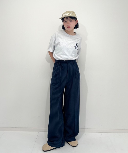 ZOZOMARKET(ゾゾマーケット)の「ZOZOMARKET by tomoka - リボンデザインワイドスラックス(スラックス・レディース・ネイビー×ホワイト/ブラック・マルチサイズ)」の22枚目の写真