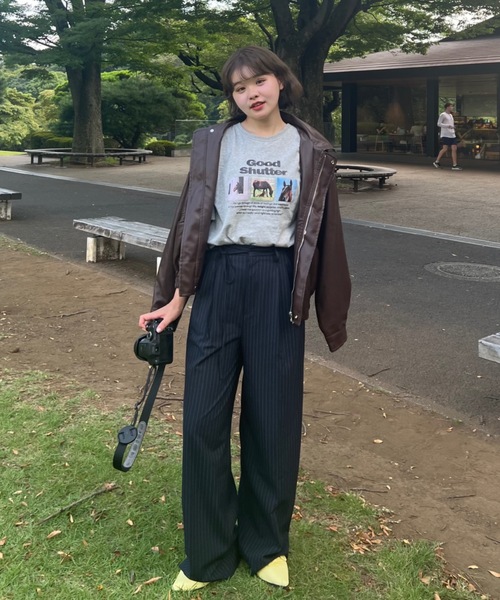 ZOZOMARKET(ゾゾマーケット)の「ZOZOMARKET by tomoka - リボンデザインワイドスラックス(スラックス・レディース・ネイビー×ホワイト/ブラック・マルチサイズ)」の15枚目の写真