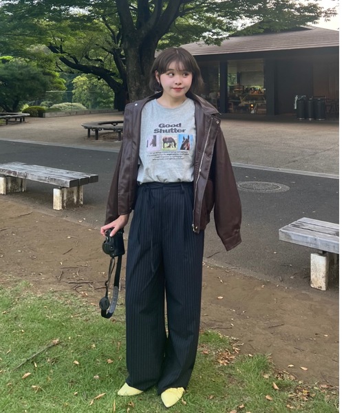 ZOZOMARKET(ゾゾマーケット)の「ZOZOMARKET by tomoka - リボンデザインワイドスラックス(スラックス・レディース・ネイビー×ホワイト/ブラック・マルチサイズ)」の16枚目の写真