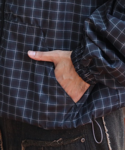 8(eight)(エイト)の「チェックフードブルゾン(ブルゾン・メンズ・ブラック/ネイビー/ブラウン/レッド・MEDIUM/LARGE)」の17枚目の写真