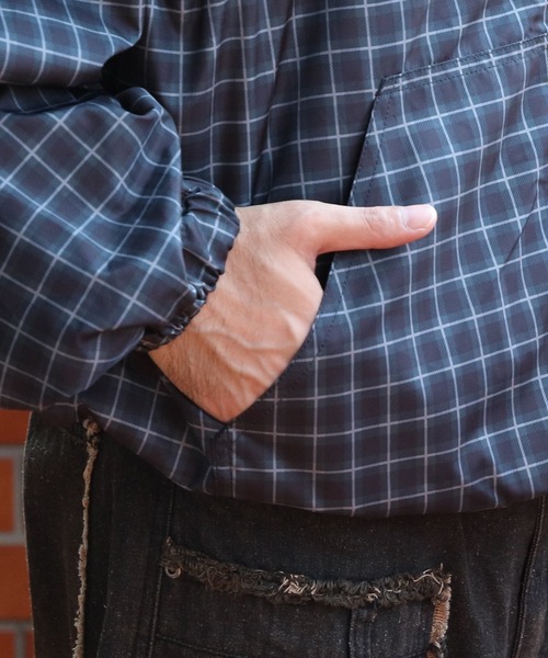 8(eight)(エイト)の「チェックフードブルゾン(ブルゾン・メンズ・ブラック/ネイビー/ブラウン/レッド・MEDIUM/LARGE)」の7枚目の写真