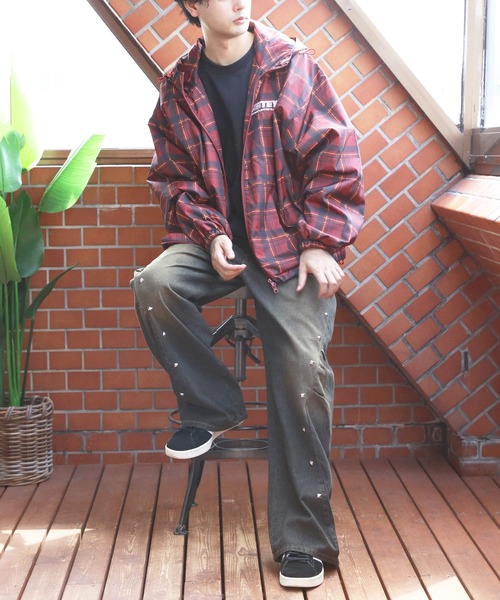 8(eight)(エイト)の「チェックフードブルゾン(ブルゾン・メンズ・ブラック/ネイビー/ブラウン/レッド・MEDIUM/LARGE)」の21枚目の写真