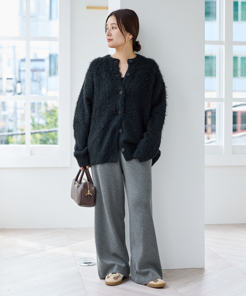 JOURNAL STANDARD（ジャーナルスタンダード）の「《WEB限定追加》シャギーカーディガン（カーディガン/ボレロ・レディース・ピンク/ブラック/チャコールグレー・FREE）」の5枚目の写真