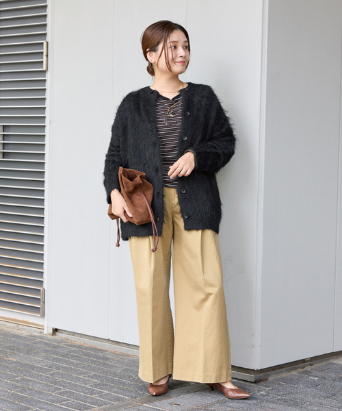 JOURNAL STANDARD（ジャーナルスタンダード）の「《WEB限定追加》シャギーカーディガン（カーディガン/ボレロ・レディース・ピンク/ブラック/チャコールグレー・FREE）」の11枚目の写真