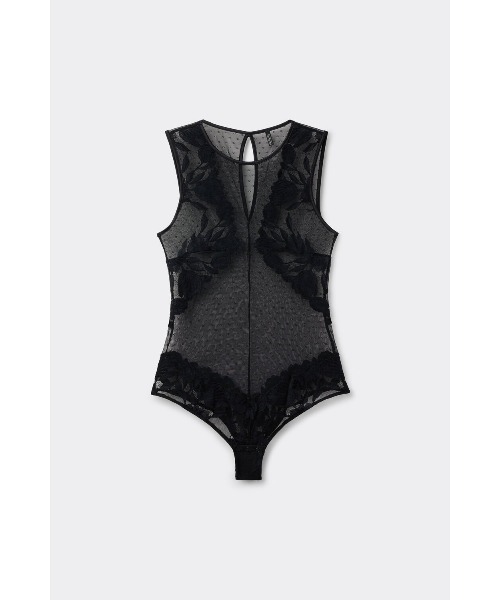 レース付き花柄ボディスーツ B90LL レース付き花柄ボディスーツ B90LL