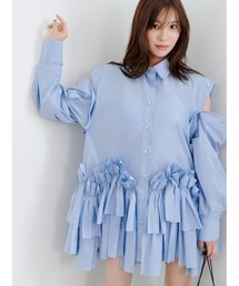 SNIDEL | リボンシャツ(ワンピース)