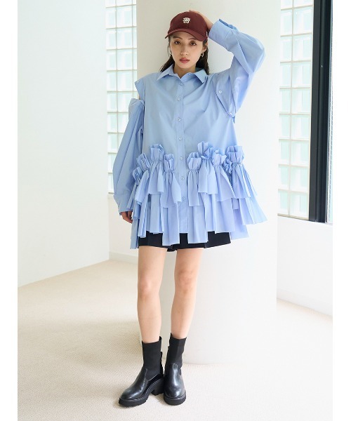 SNIDELリボンシャツワンピースセット SNIDEL（スナイデル）の「リボンシャツ（ワンピース）」 - WEAR