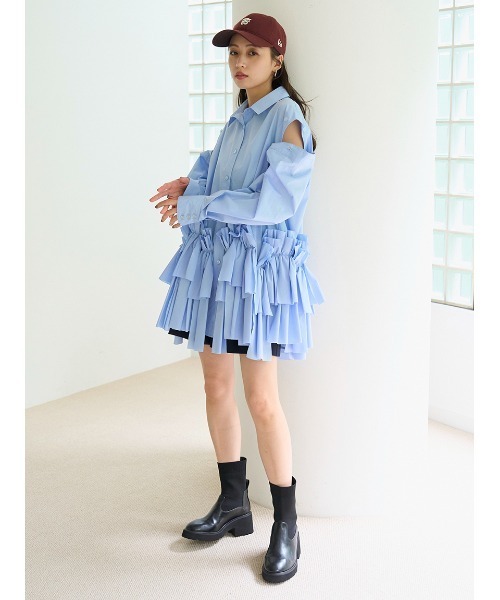 SNIDEL（スナイデル）の「リボンシャツ（ワンピース）」 - WEAR