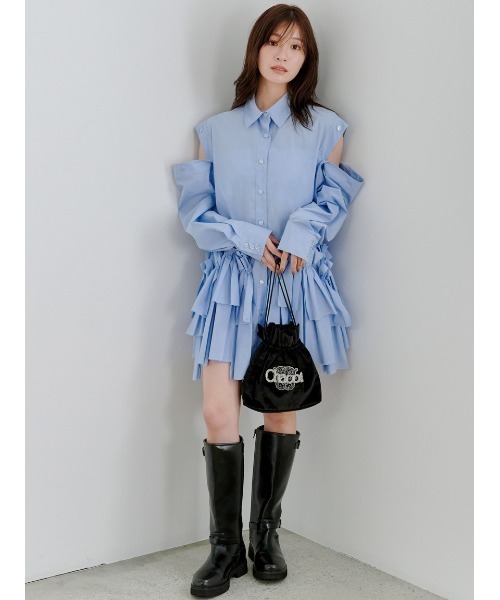 SNIDEL（スナイデル）の「リボンシャツ（ワンピース）」 - WEAR