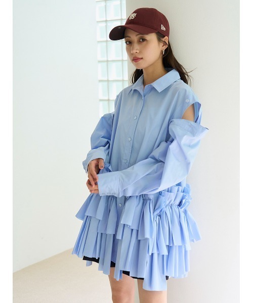 SNIDEL（スナイデル）の「リボンシャツ（ワンピース）」 - WEAR