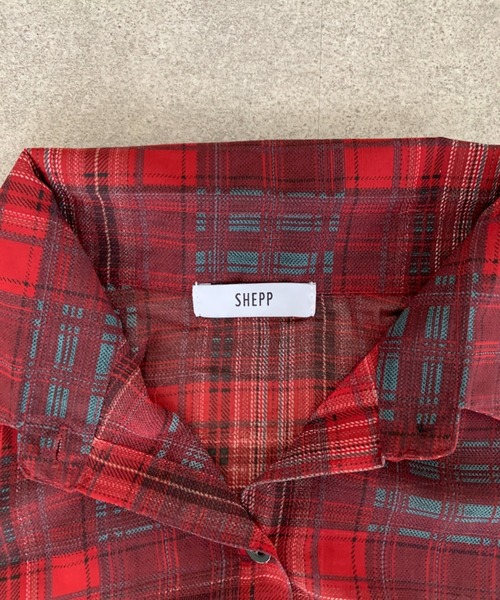 SHEPP(シープ)の「チェック柄 シアー ルーズシャツ【冷房・日焼け対策】(シャツ/ブラウス・レディース・ブルー/ブラック/ベージュ/ホワイト/レッド・F)」の21枚目の写真