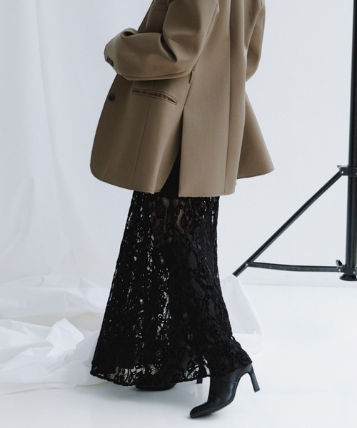 ベロアレースナロースカート（スカート）｜anuans（アニュアンス）の