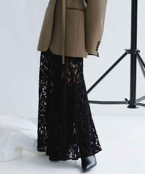 ベロアレースナロースカート（スカート）｜anuans（アニュアンス）の