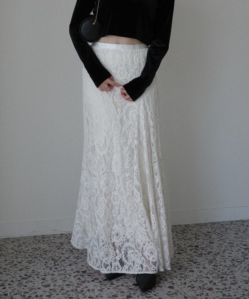 anuans（アニュアンス）の「ベロアレースナロースカート（スカート・レディース・ホワイト/イエロー系その他/ブラック・MEDIUM/SMALL）」の18枚目の写真