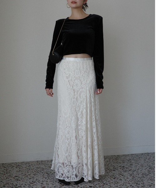 anuans（アニュアンス）の「ベロアレースナロースカート（スカート・レディース・ホワイト/イエロー系その他/ブラック・MEDIUM/SMALL）」の19枚目の写真