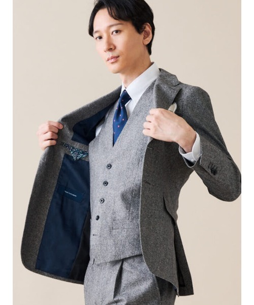 Perfect Suit FActory（パーフェクトスーツファクトリー）の「シルクネップ　ホームスパンベスト　グレー/ブラウン/ネイビー（スーツベスト・メンズ・グレー/ネイビー/ブラウン・M/L/S/LL）」の12枚目の写真