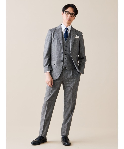 Perfect Suit FActory（パーフェクトスーツファクトリー）の「シルクネップ　ホームスパンベスト　グレー/ブラウン/ネイビー（スーツベスト・メンズ・グレー/ネイビー/ブラウン・M/L/S/LL）」の14枚目の写真