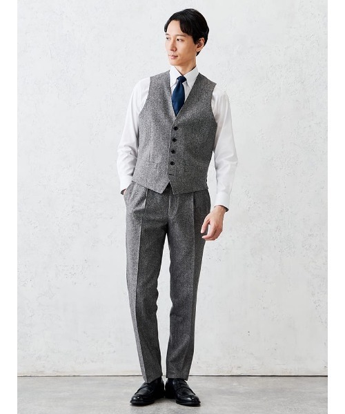Perfect Suit FActory（パーフェクトスーツファクトリー）の「シルクネップ　ホームスパンベスト　グレー/ブラウン/ネイビー（スーツベスト・メンズ・グレー/ネイビー/ブラウン・M/L/S/LL）」の16枚目の写真
