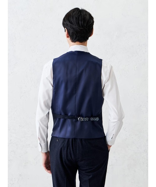 Perfect Suit FActory（パーフェクトスーツファクトリー）の「シルクネップ　ホームスパンベスト　グレー/ブラウン/ネイビー（スーツベスト・メンズ・グレー/ネイビー/ブラウン・M/L/S/LL）」の6枚目の写真