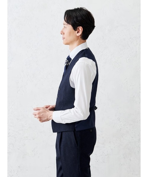 Perfect Suit FActory（パーフェクトスーツファクトリー）の「シルクネップ　ホームスパンベスト　グレー/ブラウン/ネイビー（スーツベスト・メンズ・グレー/ネイビー/ブラウン・M/L/S/LL）」の7枚目の写真